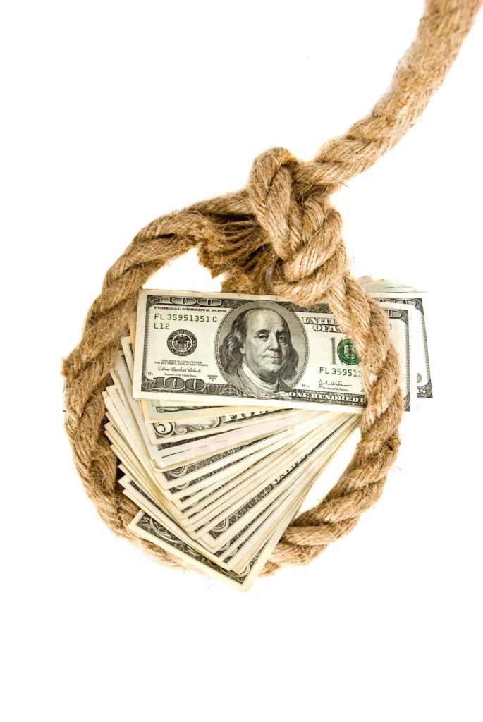 A lasso around a stack of money literally contains costs.